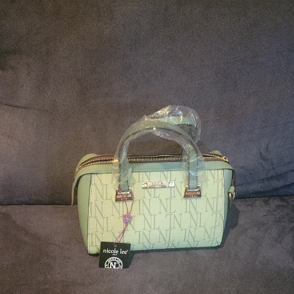 Nicole Lee Green Satchel with Structured Design